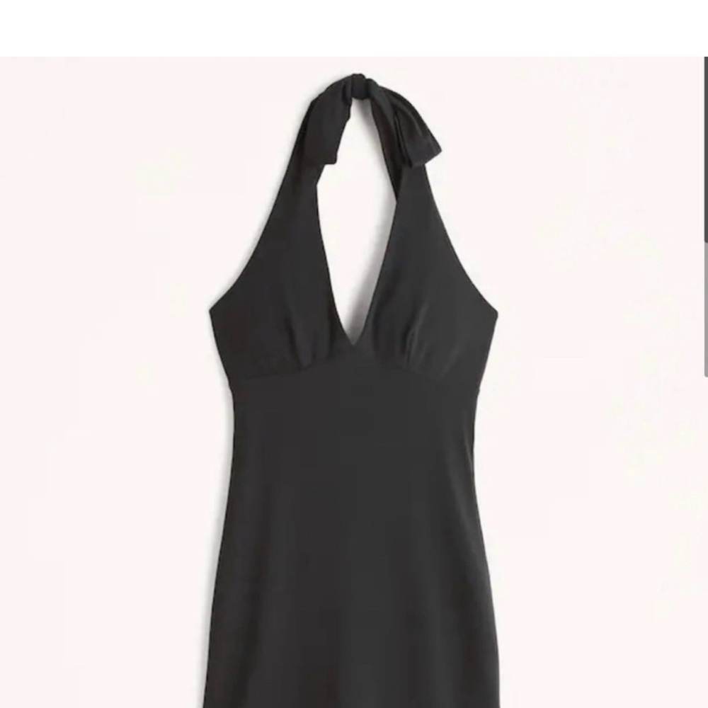 Elegant Black Halter Dress
